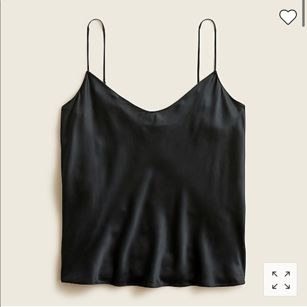 J. Crew | Washable BLACK silk charmeuse camisole top